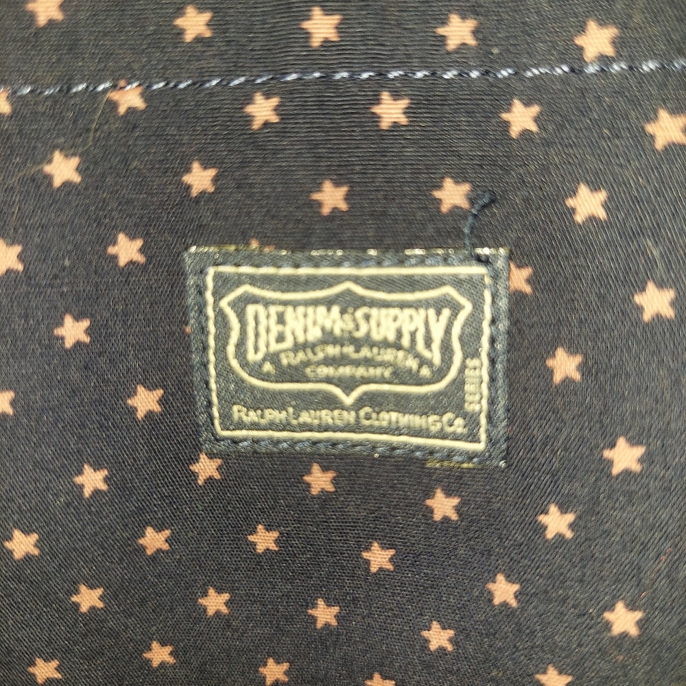 Ralph Lauren Denim and Supply Navy Blue/Pink Stars XXL S/S SHIRT